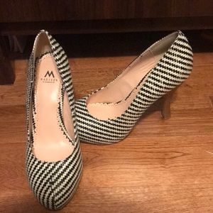 black and white checkered heels